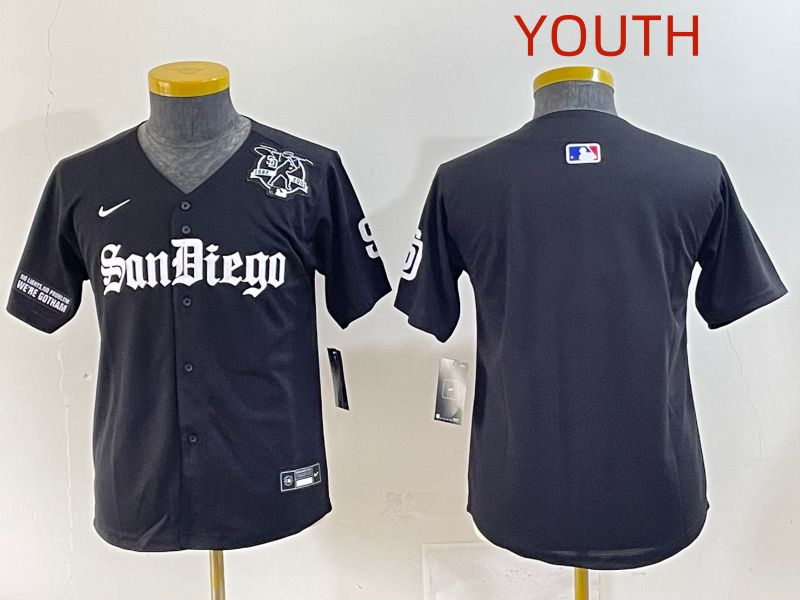 Youth 2025 San Diego Padres Blank Black Five generations Joint Name Nike MLB Jersey style 6